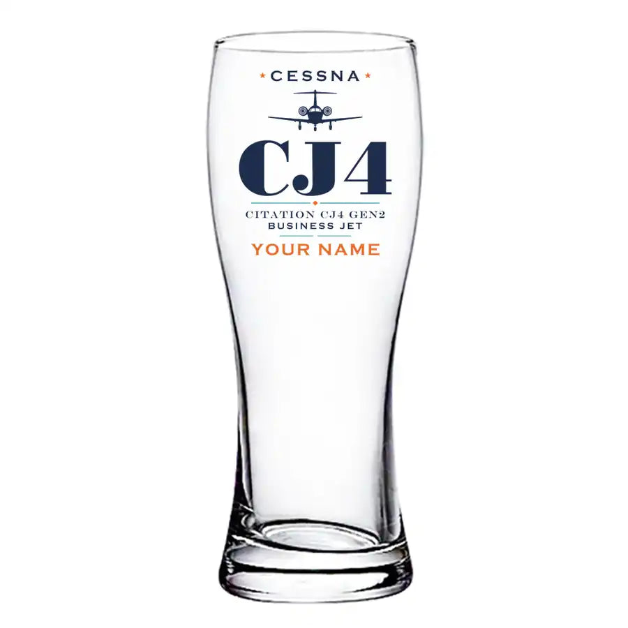 Cessna Citation CJ4 Gen2 - Heritage + Name - Pilsner Beer Glass