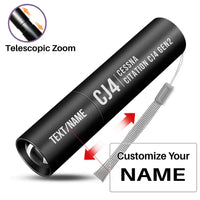 Thumbnail for Cessna Citation CJ4 Gen2 - Mini LED Flashlight - Tag - Black + Name