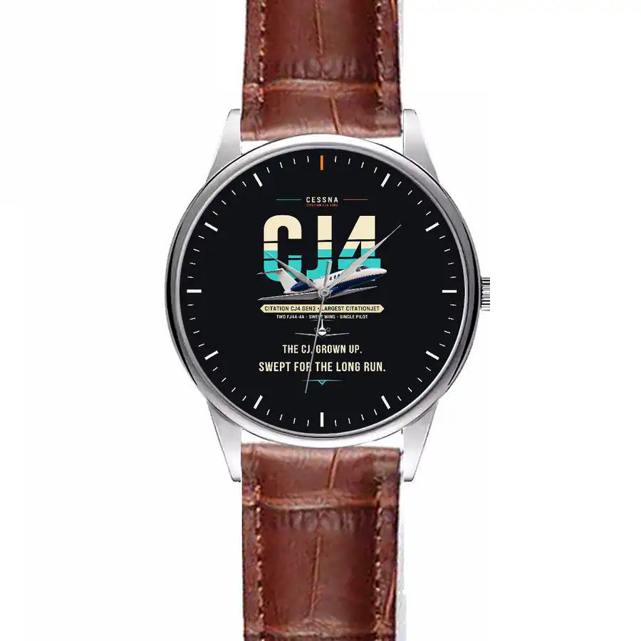 Cessna Citation CJ4 Gen2 - Original - Leather Strap - Striped Brown Leather Strap