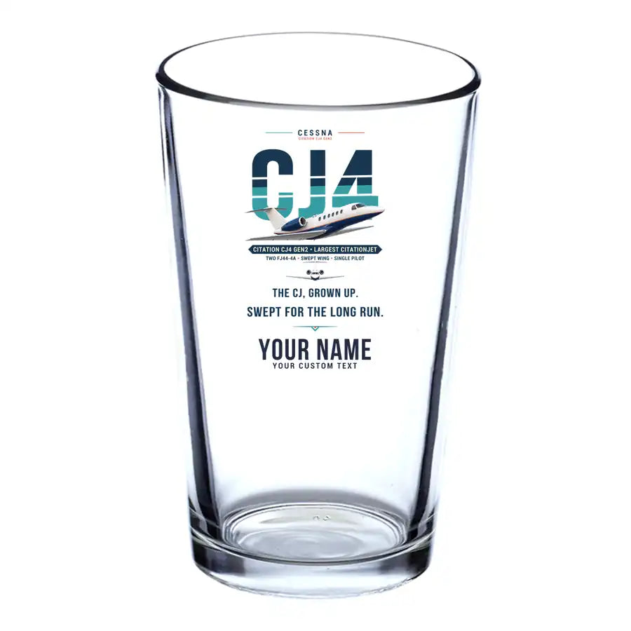 Cessna Citation CJ4 Gen2 - Original + Name - Beer & Water Glass