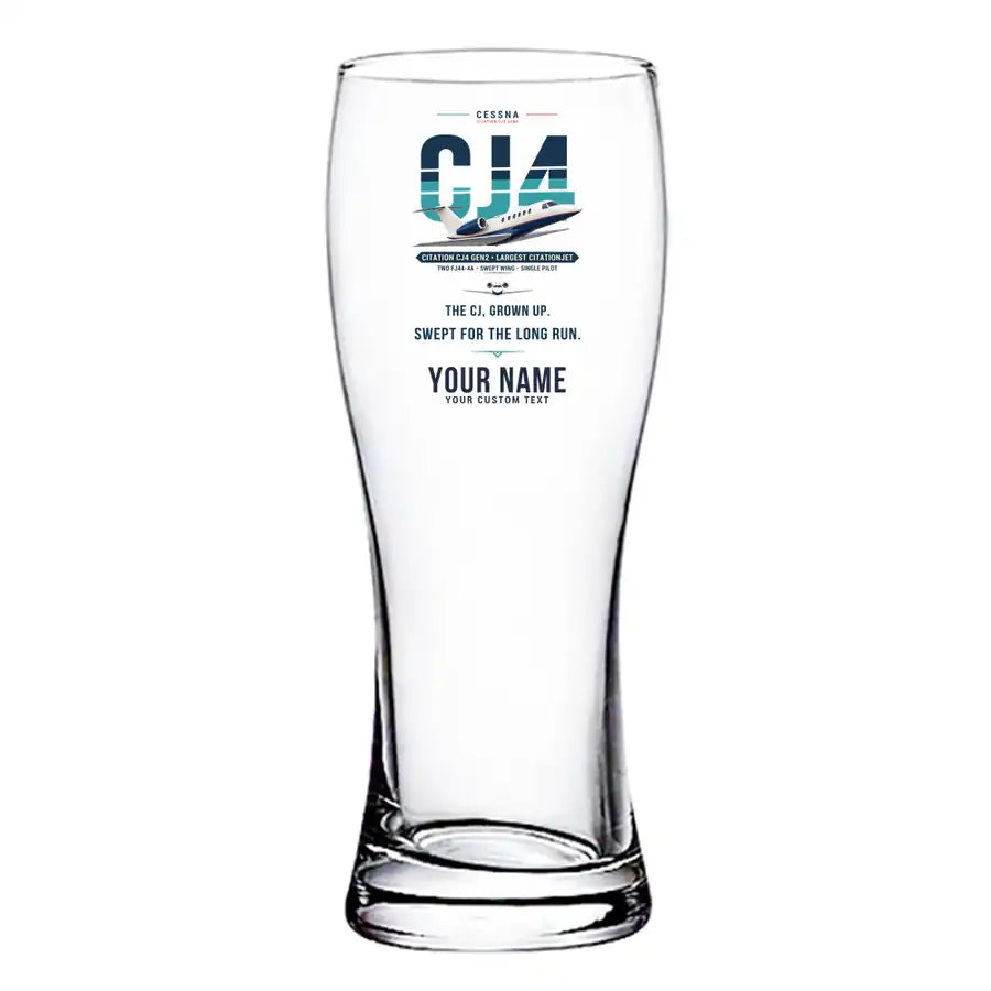 Cessna Citation CJ4 Gen2 - Original + Name - Pilsner Beer Glass