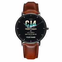 Thumbnail for Cessna Citation CJ4 Gen2 - Original + Name - Slim Leather - Black and Brown Leather Strap