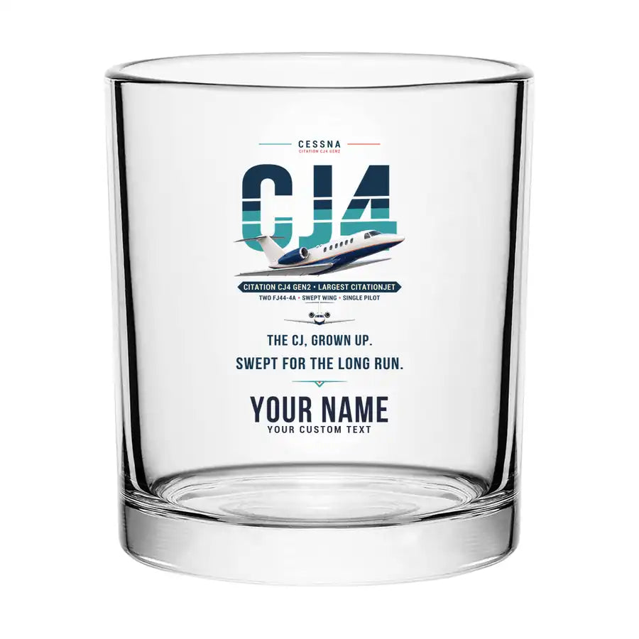 Cessna Citation CJ4 Gen2 - Original + Name - Special Whiskey Glass