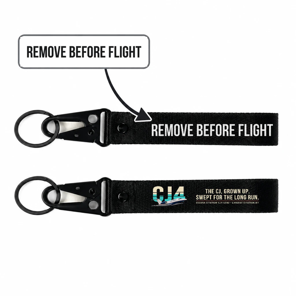 Cessna Citation CJ4 Gen2 Hawk-Shaped Key Chains - Black - Original - Remove Before Flight