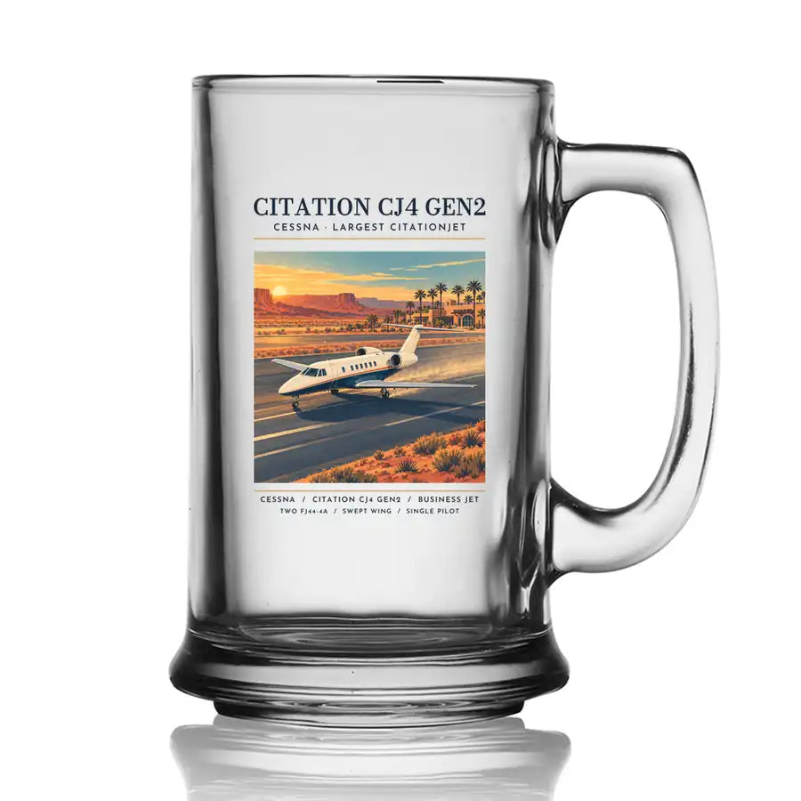 Cessna Citation CJ4 Gen2 - Poster - Beer Glass with Holder