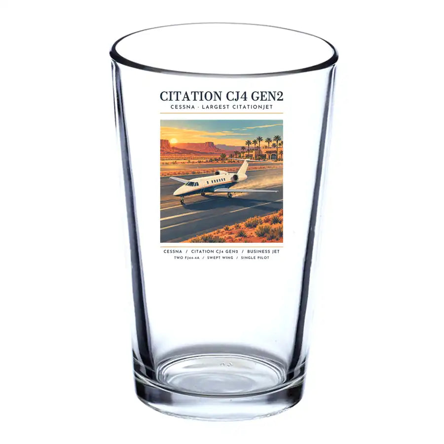 Cessna Citation CJ4 Gen2 - Poster - Beer & Water Glass