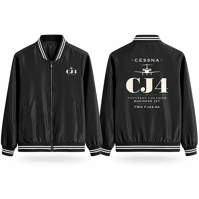 Cessna Citation CJ4 Gen2 Stylish Jackets - Baseball Collar - Heritage - Black