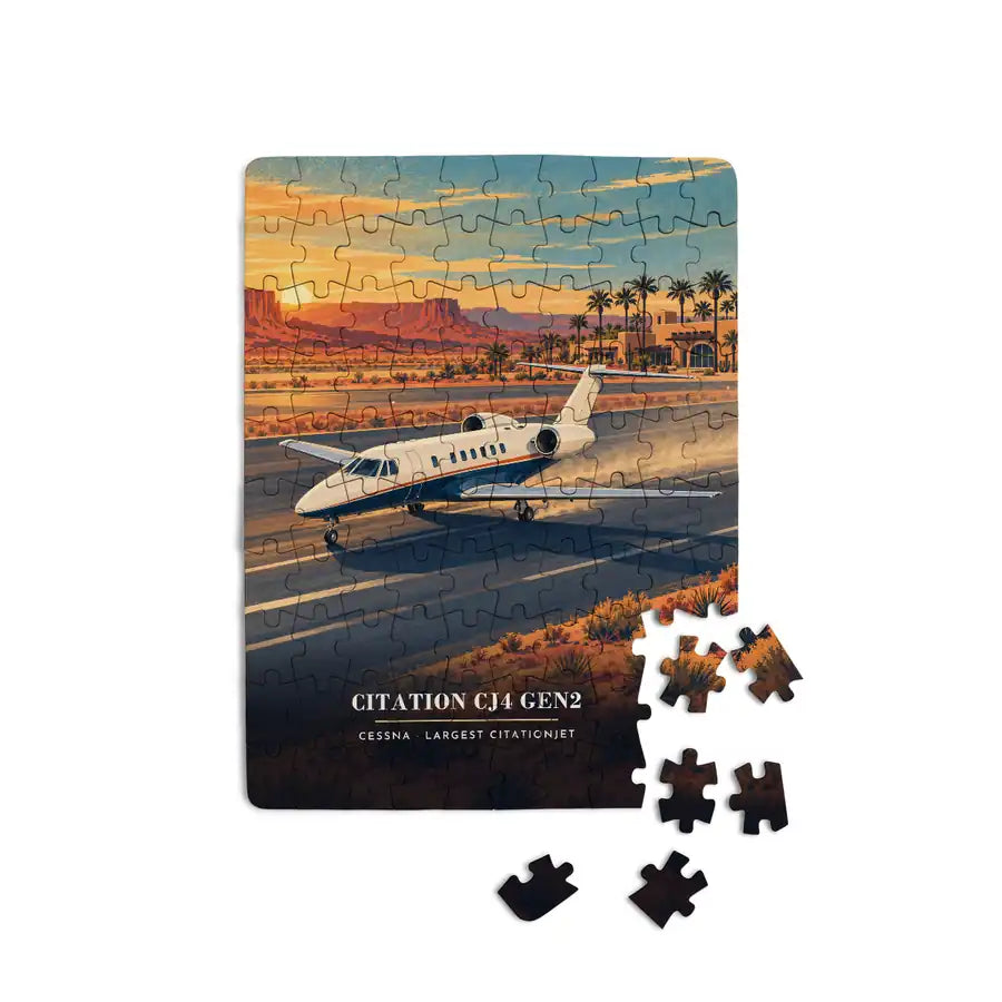 Cessna Citation CJ4 Gen2 - Vertical + Text - Canvas Puzzle