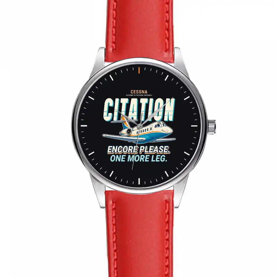 Cessna Citation Encore+ - Cartoon - Leather Strap - Red Leather Strap