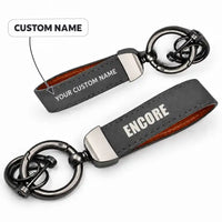 Thumbnail for Cessna Citation Encore+ - Leather Key Chain - Horseshoe Buckle - Heritage - Gray + Name