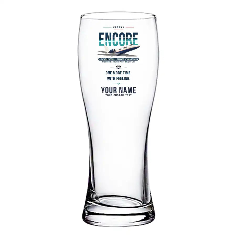 Cessna Citation Encore+ - Original + Name - Pilsner Beer Glass