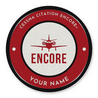 Thumbnail for Cessna Citation Encore+ Patches - Circle + Name - Red White