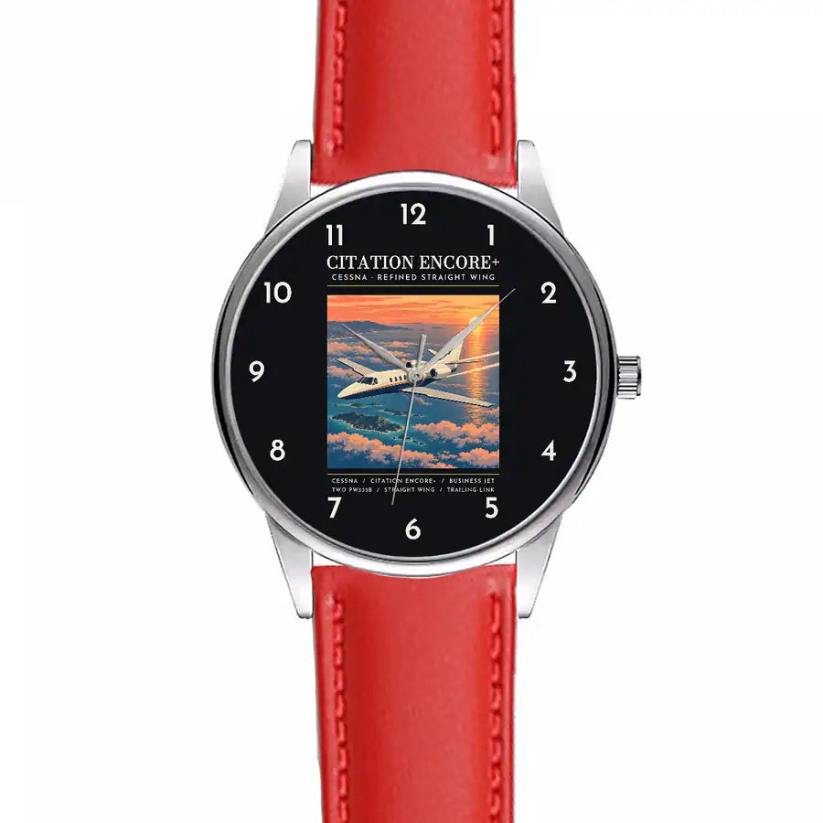Cessna Citation Encore+ - Poster - Leather Strap - Red Leather Strap