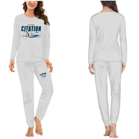 Thumbnail for Cessna Citation Encore+ - Women Pajamas - Cartoon Chest - Light Gray
