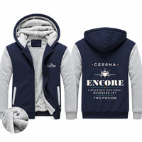 Thumbnail for Cessna Citation Encore+ Zipped Sweatshirts - Heritage - Navy & Gray
