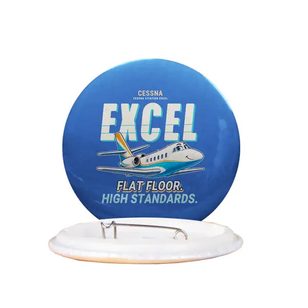 Cessna Citation Excel - Cartoon - Pin - Blue