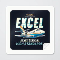 Thumbnail for Cessna Citation Excel - Cartoon - Square Sticker - Peel