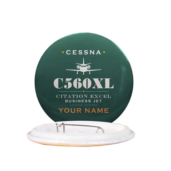 Cessna Citation Excel - Heritage + Name - Pin - Dark Green