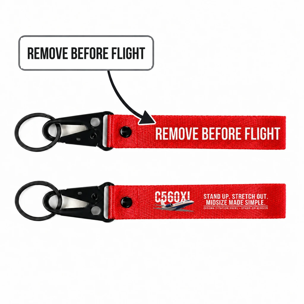 Cessna Citation Excel Hawk-Shaped Key Chains - Red - Original - Remove Before Flight