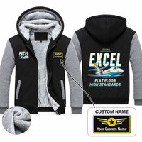 Thumbnail for Cessna Citation Excel Zipped Sweatshirts - Cartoon + Name - Black & Gray