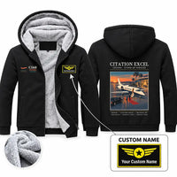 Thumbnail for Cessna Citation Excel Zipped Sweatshirts - Poster + Name - Black