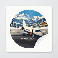 Thumbnail for Cessna Citation Latitude - 3D + Name - Circle Sticker - Peel