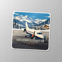 Thumbnail for Cessna Citation Latitude - 3D + Name - Square Sticker - Close-up