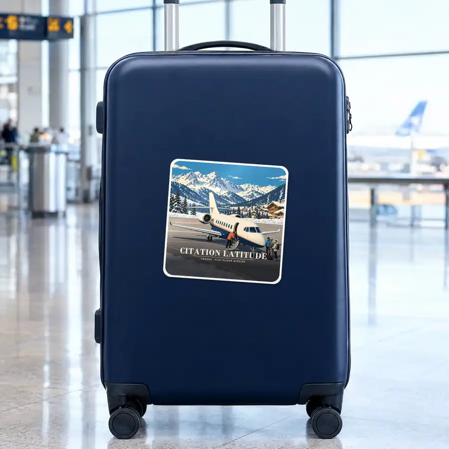 Cessna Citation Latitude - 3D - Square Sticker - Suitcase