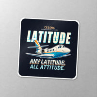 Thumbnail for Cessna Citation Latitude - Cartoon - Square Sticker - Close-up