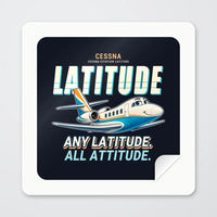 Thumbnail for Cessna Citation Latitude - Cartoon - Square Sticker - Peel