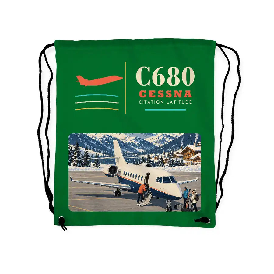 Cessna Citation Latitude - Drawstring Bag - Classic - Green