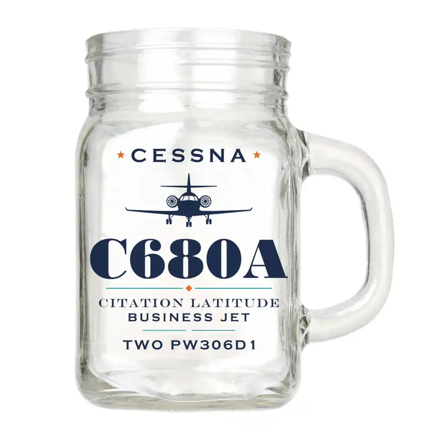 Cessna Citation Latitude - Heritage - Cocktail Glass (Mason Jar)