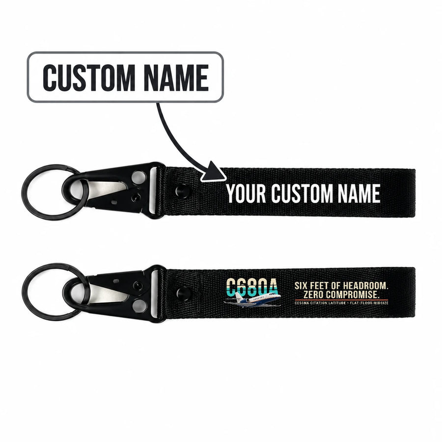 Cessna Citation Latitude Hawk-Shaped Key Chains - Black - Original - Personalized