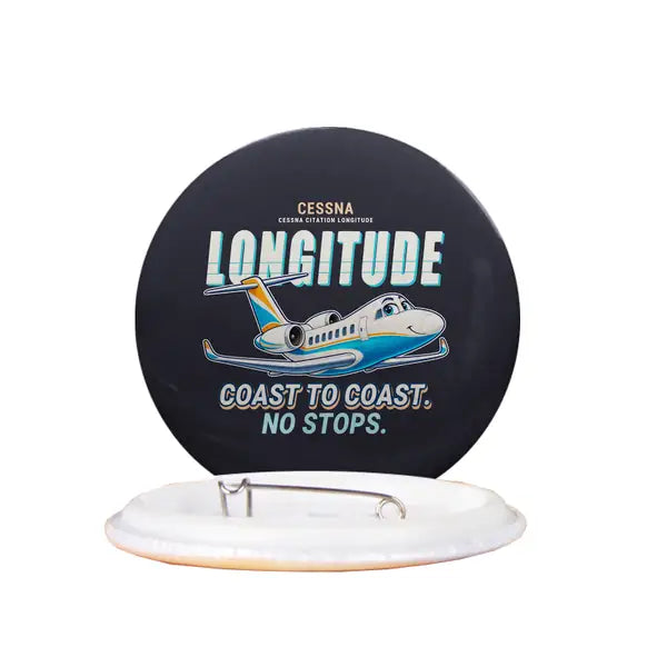 Cessna Citation Longitude - Cartoon - Pin - Black