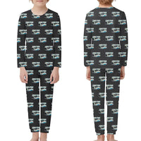 Thumbnail for Cessna Citation Longitude - Children Pajamas - Cartoon Pattern - Black