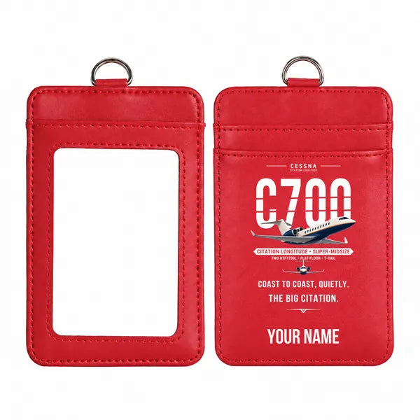 Cessna Citation Longitude - Original - ID Card Holder - Red + Name