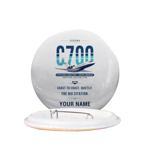 Cessna Citation Longitude - Original + Name - Pin - White