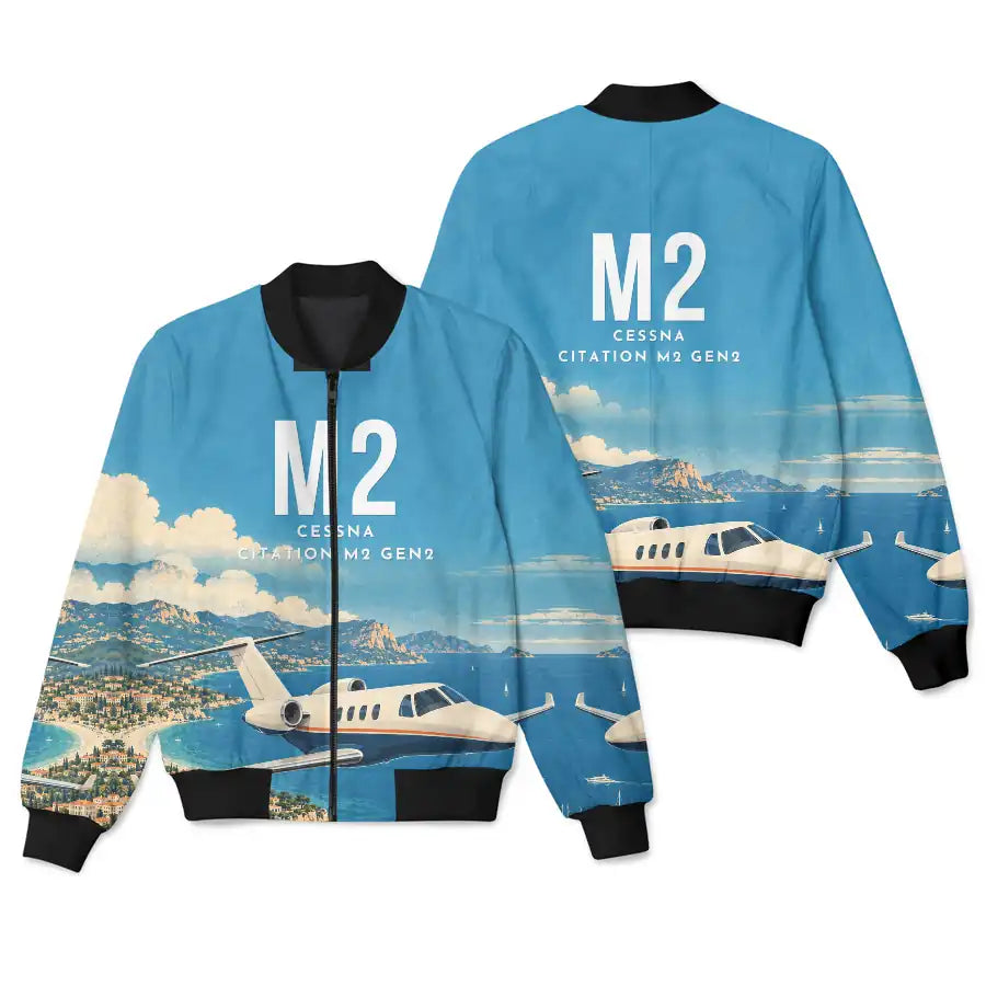 Cessna Citation M2 Gen2 3D All-Over Print Clothing - Bomber Jacket - 3D