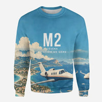 Thumbnail for Cessna Citation M2 Gen2 3D All-Over Print Clothing - Sweatshirt - 3D