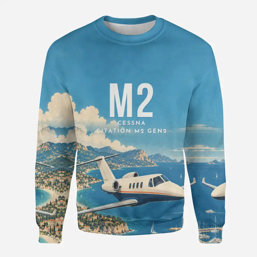 Cessna Citation M2 Gen2 3D All-Over Print Clothing - Sweatshirt - 3D