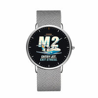 Thumbnail for Cessna Citation M2 Gen2 - Cartoon - Slim Mesh - Silver and Silver Stainless Steel Strap