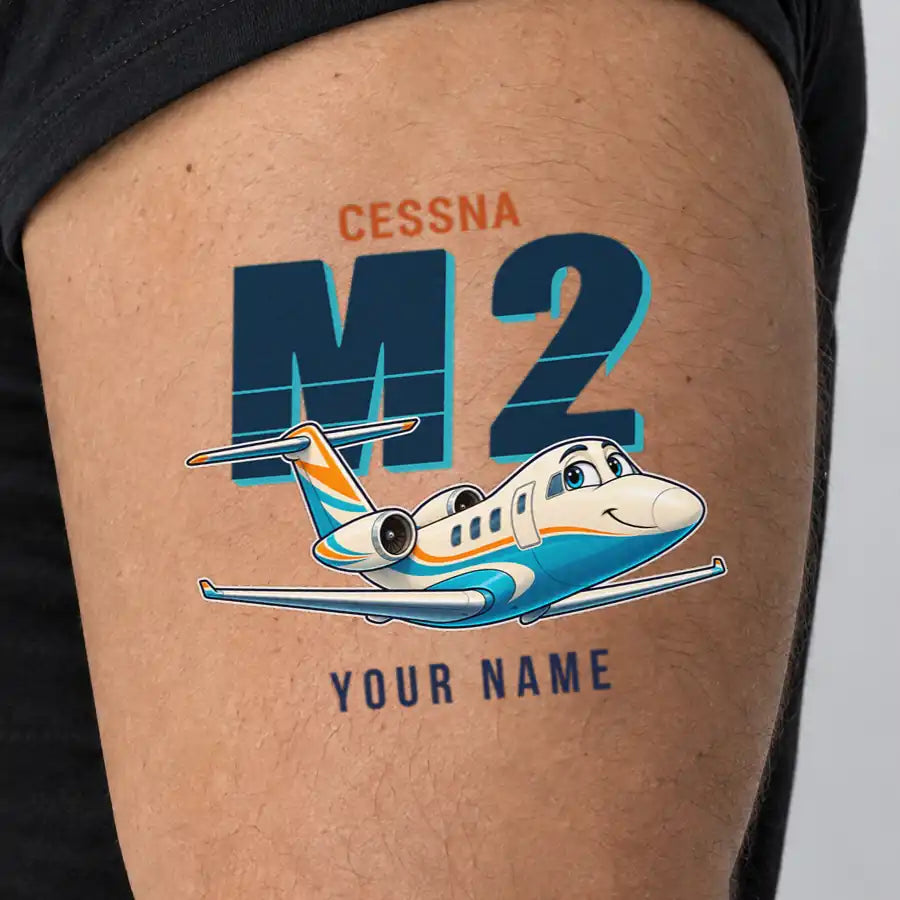 Cessna Citation M2 Gen2 - Tattoo - Cartoon + Name - Man