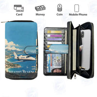 Thumbnail for Cessna Citation M2 Gen2 Leather Wallets - Zip Long Wallet - 3D + Name