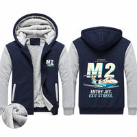 Thumbnail for Cessna Citation M2 Gen2 Zipped Sweatshirts - Cartoon - Navy & Gray
