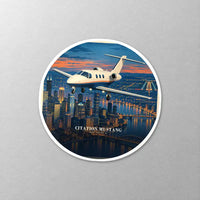 Thumbnail for Cessna Citation Mustang - 3D + Name - Circle Sticker - Close-up