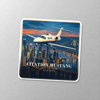 Thumbnail for Cessna Citation Mustang - 3D + Name - Square Sticker - Close-up