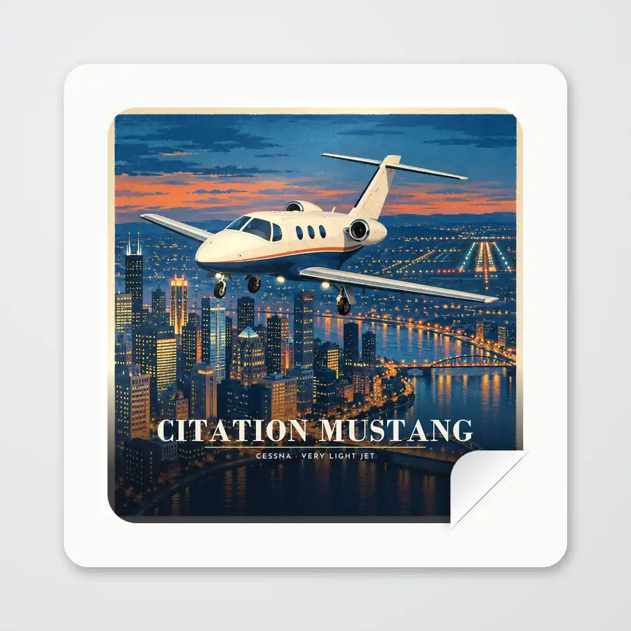 Cessna Citation Mustang - 3D - Square Sticker - Peel
