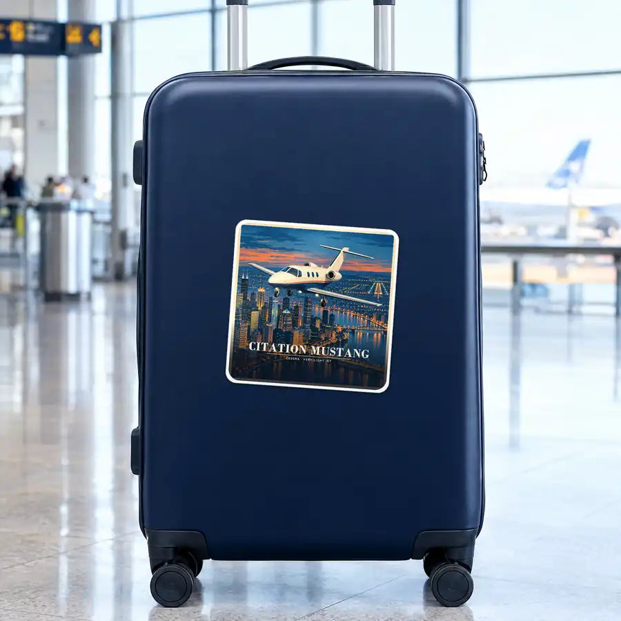 Cessna Citation Mustang - 3D - Square Sticker - Suitcase