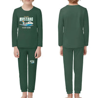 Thumbnail for Cessna Citation Mustang - Children Pajamas - Cartoon Chest + Name - Dark Green