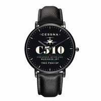 Thumbnail for Cessna Citation Mustang - Heritage - Slim Leather - Black and Black Leather Strap